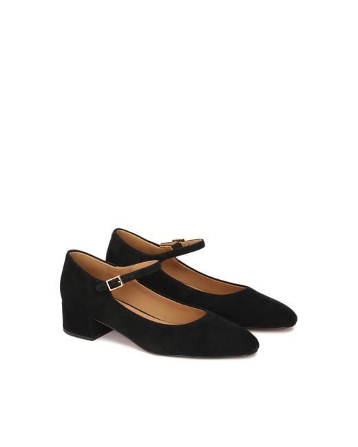 Kazar Zwarte Suède Pumps Met Riempje En Lage Hak in het White