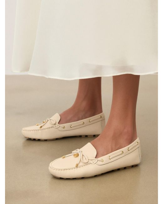 Kazar Natural Klassische Leder-Mokassins Mit Zehensteg