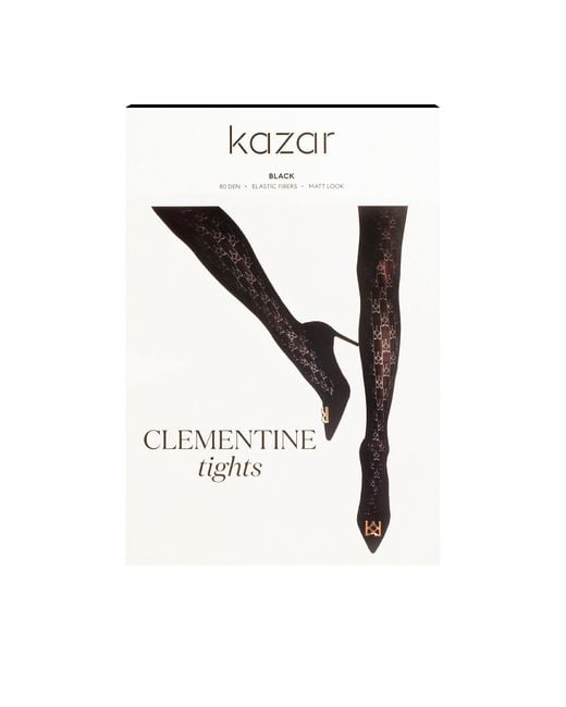 Kazar White Schwarze Matte Strumpfhose Mit Monogrammen 80 Den