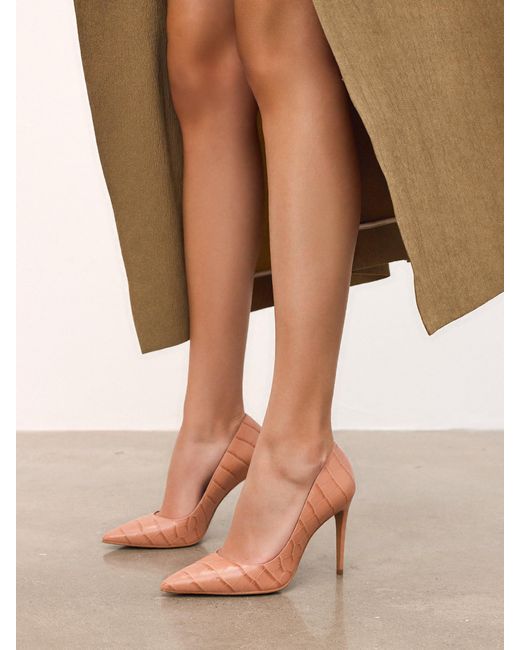 Kazar White Pumps Aus Geprägtem Leder