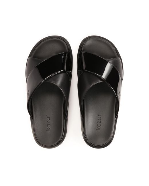 Kazar Black Schwarze Pantoletten Aus Zwei Arten Von Leder