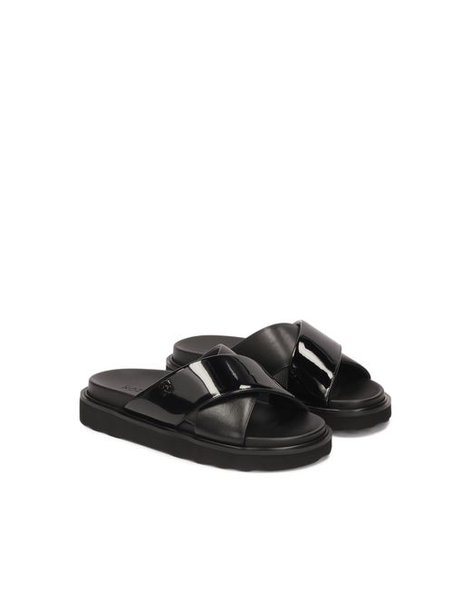 Kazar Black Schwarze Pantoletten Aus Zwei Arten Von Leder