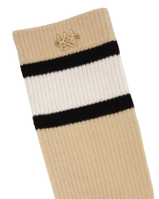 Chaussettes En Coton Ornées D&#039;Un Monogramme Doré Kazar en coloris White