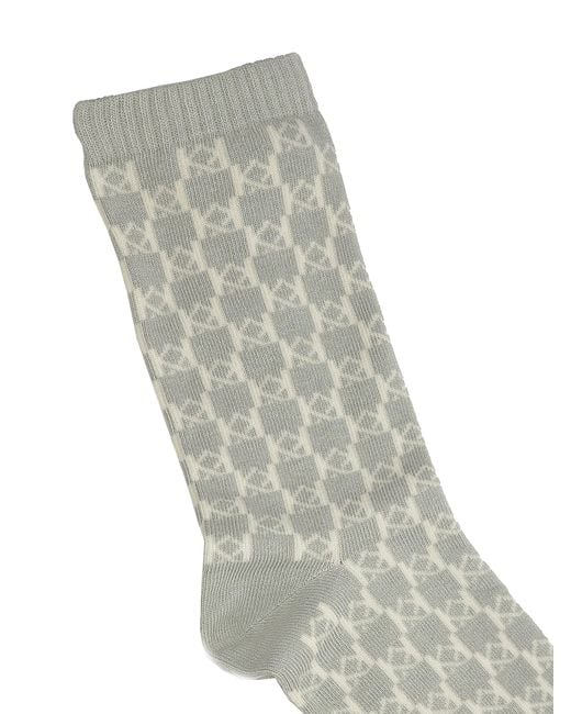 Kazar Gray Graue Socken Mit -Monogrammen