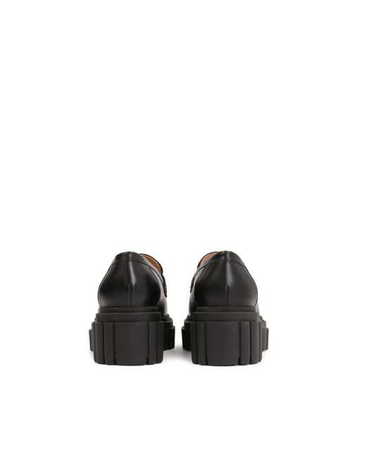 Kazar Black Schwarze Damenschuhe Aus Leder Mit Dicker Geriffelter Sohle