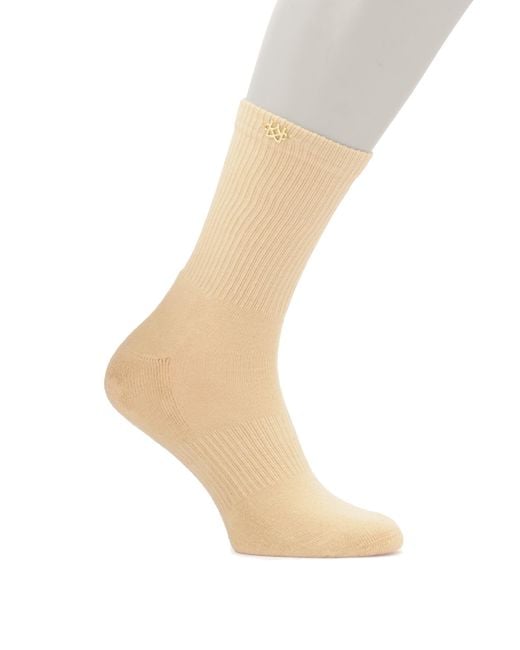 Kazar White Beigefarbene Hohe Socken Mit Monogramm