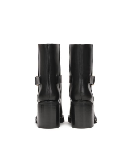 Kazar Black Schlupfstiefel Aus Leder Mit Breitem Absatz