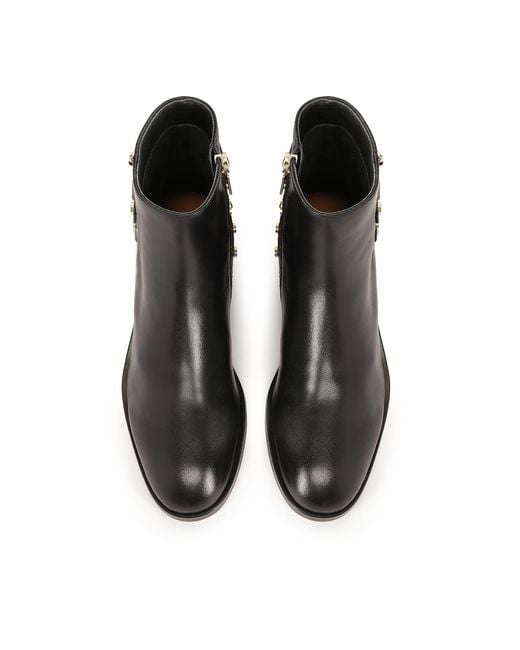 Kazar Black Schwarze Stiefel Mit Strasssteinen Auf Flacher Sohle