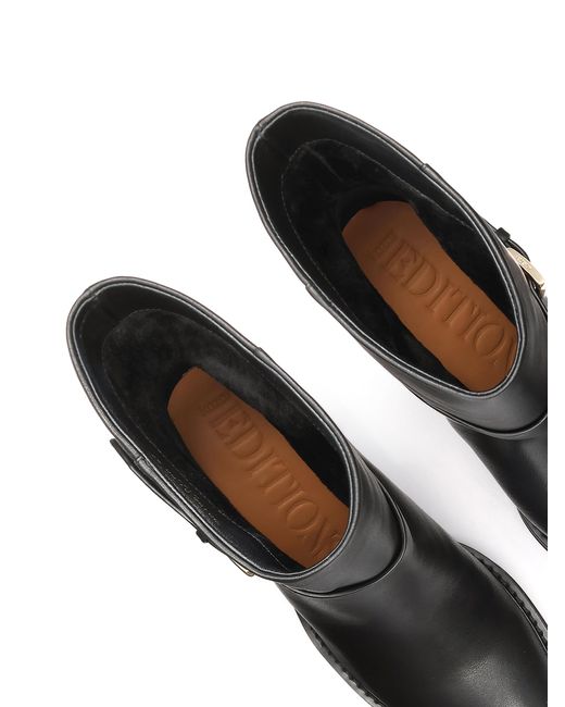 Kazar Black Schlupfstiefel Aus Leder Mit Breitem Absatz