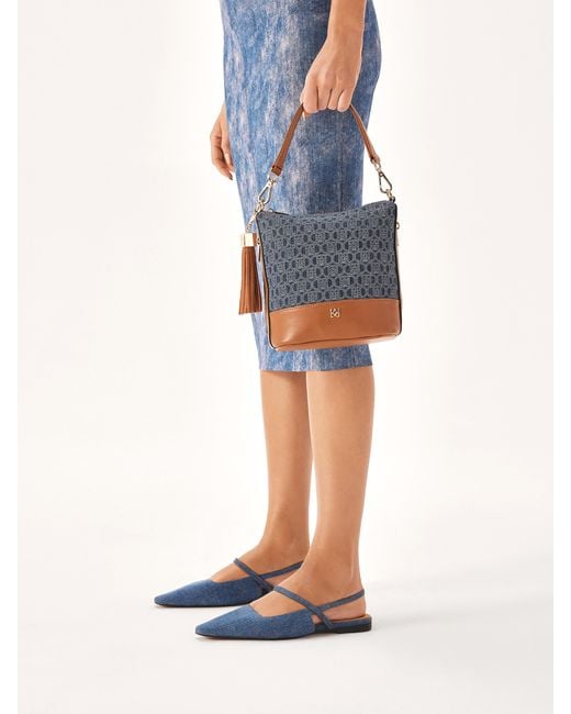 Escarpins Plats En Denim Avec Nez Allongé Kazar en coloris Blue