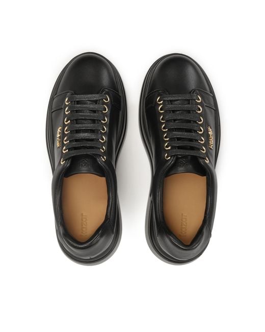 Kazar Black Turnschuhe Aus Leder Mit Dicker Gerader Sohle
