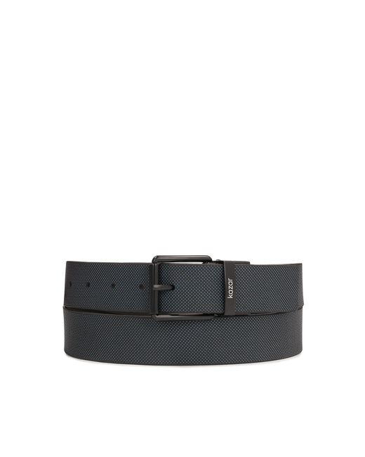 Cinturón De Caballero De Doble Cara En Piel Repujada Y Lisa Kazar de hombre de color Black