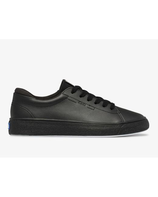 Keds Alley Leather Grit Foxing Sneaker in Black | Lyst