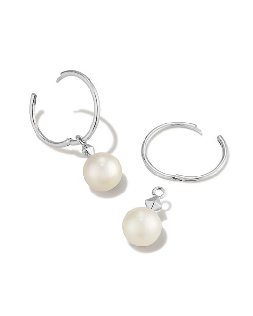 Kendra Scott Hadleigh 14k White Gold Huggie Earrings