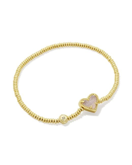 Kendra Scott Metallic Ari Heart Gold Stretch Bracelet