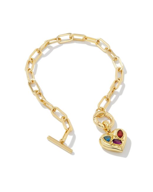 Kendra Scott Metallic Penny Gold Heart Chain Bracelet