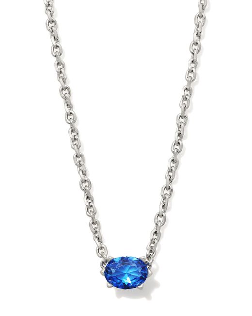 Kendra Scott Blue Cailin Silver Pendant Necklace