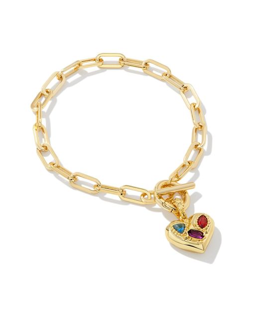 Kendra Scott Metallic Penny Gold Heart Chain Bracelet