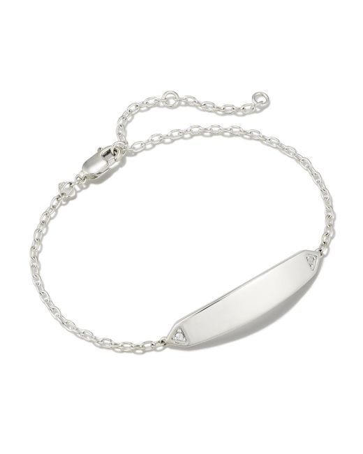 Kendra Scott White Tinsley Sterling Silver Chain Bracelet