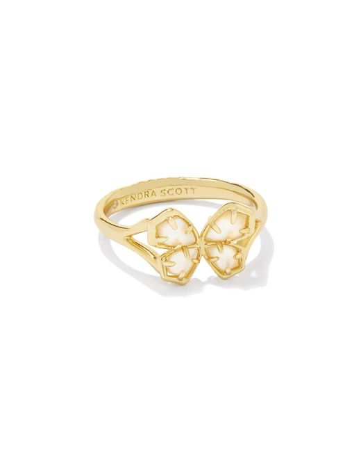 Kendra Scott White Mae Gold Butterfly Cocktail Ring