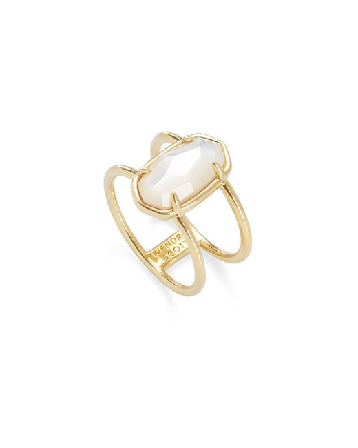 Kendra Scott Elyse 18k Gold Vermeil Double Band Ring in Ivory Motherof