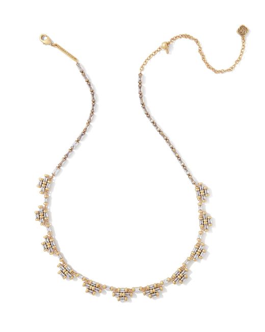 Kendra Scott Metallic Ember Vintage Gold Crystal Strand Necklace