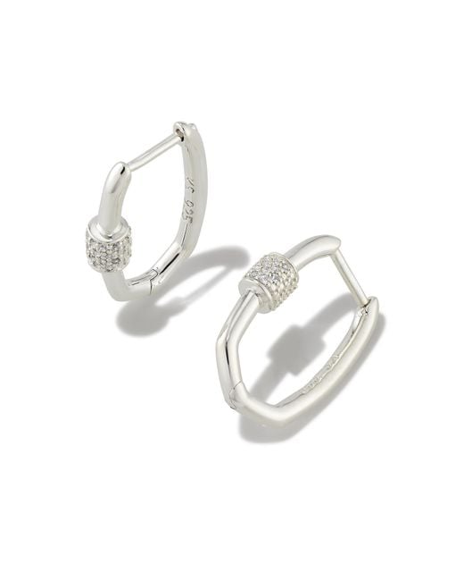 Kendra Scott White Bristol Sterling Silver Huggie Earrings