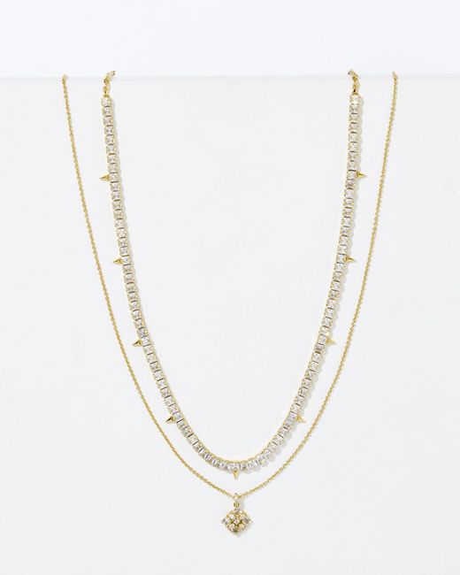 Kendra Scott White Dira Gold Necklace Layering Set Of 2