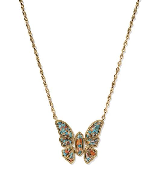 Kendra Scott Metallic Ember Vintage Gold Butterfly Statement Necklace