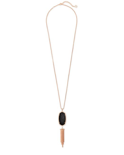 Kendra Scott Rayne Rose Gold Long Pendant Necklace in ...
