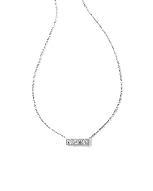 Kendra Scott White Leanor Silver Short Pendant Necklace