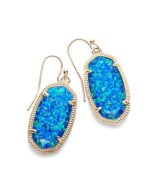 Kendra Scott Dani Drop Earrings In Royal Blue Kyocera Opal
