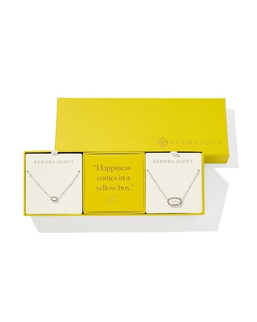 Kendra Scott Yellow Elisa Silver Gift Set Of 2