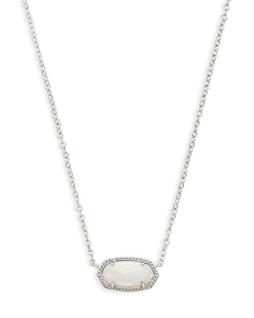 Kendra Scott White Elisa Silver Pendant Necklace
