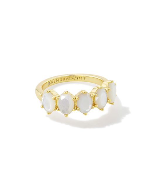 Kendra Scott White Cailin Gold Crystal Band Ring