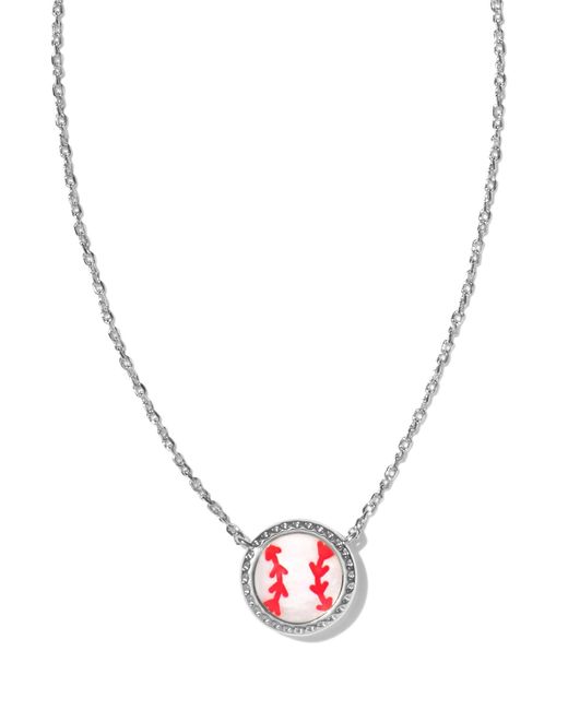 Kendra Scott Metallic Baseball Silver Short Pendant Necklace