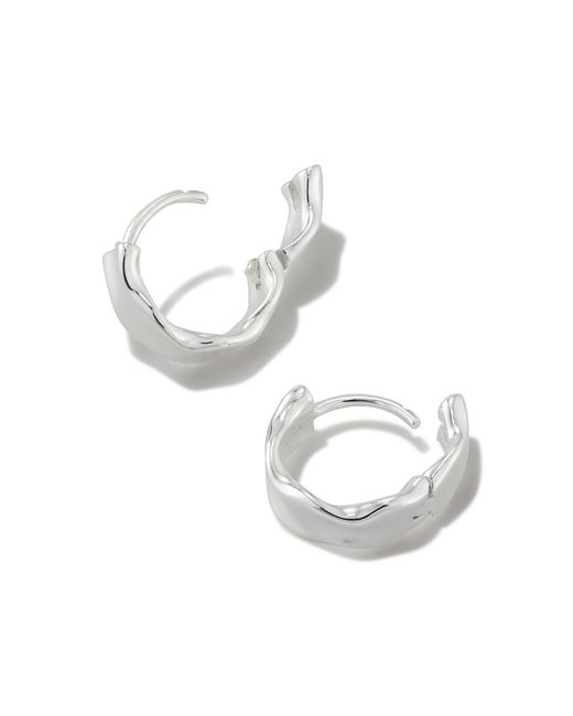 Kendra Scott White Aspen Huggie Earrings