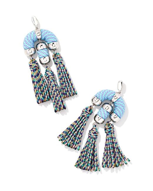 Kendra Scott Masie Silver Statement Tassel Earrings in Metallic Lyst