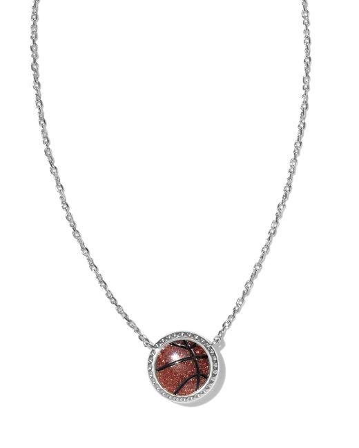 Kendra Scott Metallic Basketball Silver Short Pendant Necklace