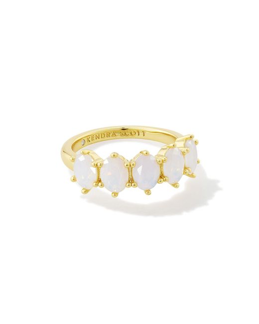 Kendra Scott White Cailin Gold Crystal Band Ring