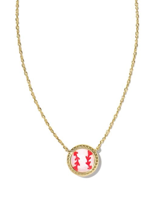 Kendra Scott Metallic Baseball Gold Short Pendant Necklace