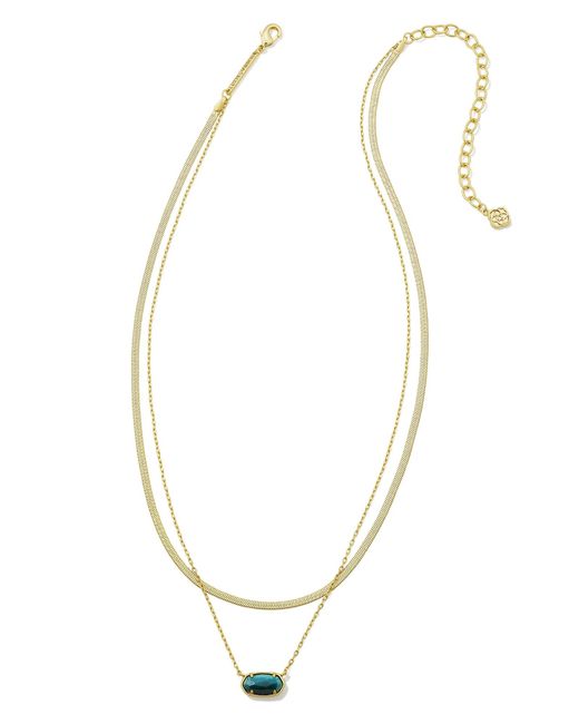 Kendra Scott Grayson Herringbone Gold Multi Strand Necklace in Metallic