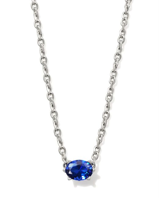 Kendra Scott Blue Cailin Silver Pendant Necklace