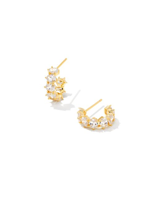 Kendra Scott Metallic Cailin Gold Crystal Huggie Earrings