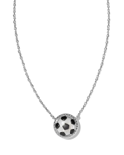 Kendra Scott Metallic Soccer Silver Short Pendant Necklace