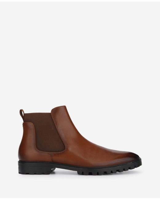Cole Tully Lug Sole Chelsea Boot In Cognac, Size 7 in Brown