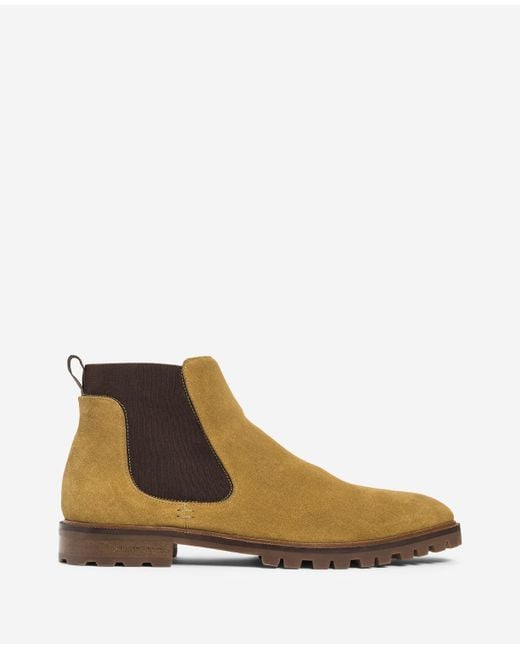 Cole Tully Suede Lug Sole Chelsea Boot In Tobacco, Size 7 in