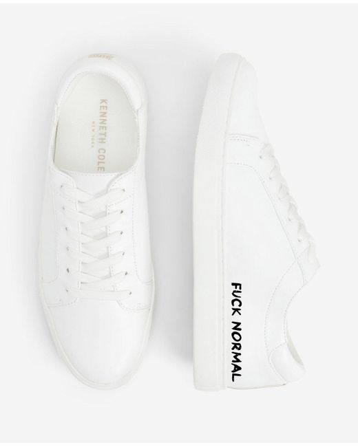 Kenneth Cole F Normal Leather Kam Sneaker in White | Lyst