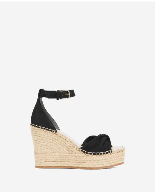 Kenneth Cole | Sol Espadrille Wedge Sandal In Black Suede, Size: 5 | Lyst