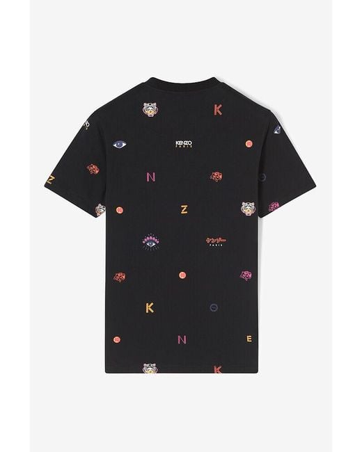 KENZO Multi Icons T shirt in Black for Men Lyst
